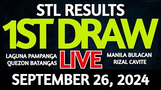 Stl Result Today 1st draw September 26 2024 STL Batangas Live [upl. by Onimixam574]