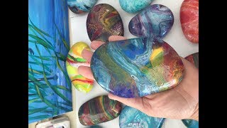 Rock PourPainting Video by Victoria Gobel [upl. by Adim]