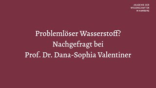 Problemlöser Wasserstoff Nachgefragt bei Prof Dr DanaSophia Valentiner [upl. by Gregoor223]