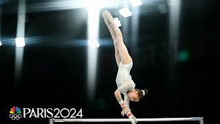 Kaylia Nemour wows with EXTRAORDINARY showing on bars wins first gold for Algeria  Paris Olympics [upl. by Neral85]