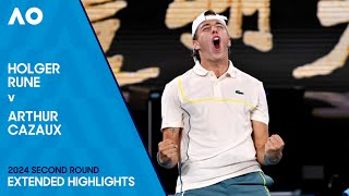 Holger Rune v Arthur Cazaux Extended Highlights  Australian Open 2024 Second Round [upl. by Hoagland280]