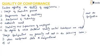 Quality Of Conformance  Quality Engineering  Metrology and Quality Engineering [upl. by Ahseniuq696]