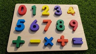 wooden numbers numbers counting 1 to 10 with puzzle numbers blocks for kids [upl. by Werdnael]