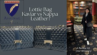 Aspinal of London Lottie Bag  Nappa vs Kaviar Leather [upl. by Annaeirb]