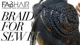 HOW TO BRAID FOR SEW IN WEAVE  VIRGIN BRAZILIAN HAIR EXTENSIONS [upl. by Trudi]