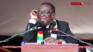 President Mnangagwa addresses youths at Magamba Vocational Training Centre in Mutare [upl. by Ahsram545]