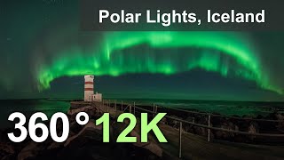 Northern lights in Iceland 360 video in 12K [upl. by Akisej]