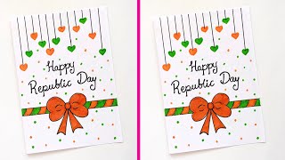 Easy Republic Day Greeting Card Ideas  How to make 26th January Card  Republic Day Card Ideas [upl. by Nwahsar]