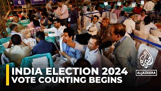 India elections 2024 Vote counting begins Modi’s BJP lead narrowing [upl. by Avla]