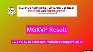 MGKVP Result 2024 UG amp PG Even Semester Marksheet [upl. by Llewsor]