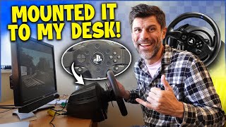 I mounted a Thrustmaster T300 to my desk [upl. by Onaireves302]