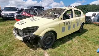 Golspie Gala Derby banger racing 2022 cars in the pits before the races [upl. by Merrie]