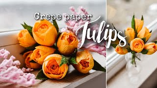 ТЮЛЬПАНИ З КРЕП ПАПЕРУ ДЛЯ ВЕСНЯНОЇ КОМПОЗИЦІЇ CREPE PAPER TULIPS [upl. by Ynoyrb]