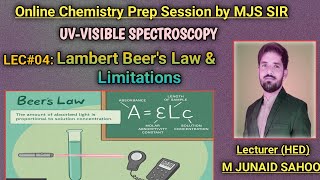 UVVisible Spectroscopy by MJS Sir L04 Absorption theoryLambert Beers LawFactors Affecting [upl. by Moira]