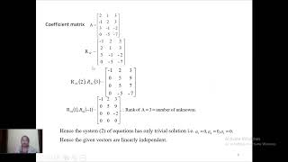 L  3  Unit  1  LINEAR DEPENDENCE AND INDEPENDENCE OF VECTORS  ENGINEERING MATHEMATICS 1 [upl. by Devin]