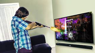 Kid SHOOTS tv after dad TURNS OFF WIFI Fortnite [upl. by Htebasile]