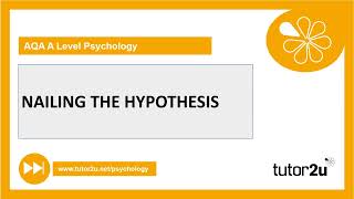 How to Nail the Hypothesis  Research Methods  ALevel Psychology [upl. by Iasi]