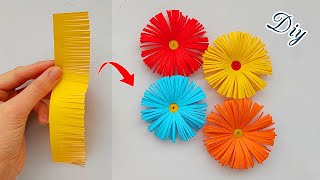 How To Make Easy Paper Flowers 🌸 DIY Paper Flower Craft Ideas Tutorial [upl. by Mabelle]