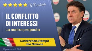 Giuseppe Conte La nostra proposta di Legge sul Conflitto di Interessi conferenza stampa [upl. by Hanleigh461]