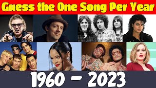 Guess the One Song Per Year 1960 to 2023  Song Quiz [upl. by Asilenna]