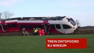 Trein ontspoord bij Winsum Groningen [upl. by Eannej430]