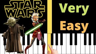 STAR WARS THE CLONE THEME  VERY EASY Piano Tutorial [upl. by Ayojal]