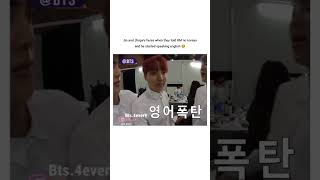 BTS english speaking bts shorts jhope jin rm youtubeshorts funny korea kpopfunny [upl. by Parhe897]