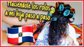 Como le hago los rolos a mi hija paso a paso resultados increíbles  rolos estilo dominicano🇩🇴 [upl. by Stannwood]