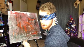 PAINTING A BOB ROSS BLINDFOLDED [upl. by Koerlin]