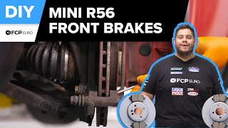 MINI Cooper Front Brake Pad amp Rotor Replacement DIY 20062015 MINI R56 Cooper Cooper S [upl. by Annahoj]