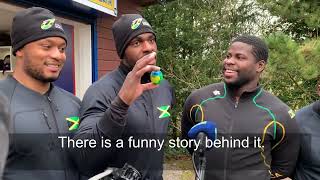 “Feel the Rhythm” Jamaican bobsleigh team visit Bath ahead of Beijing 2022 [upl. by Atteras]