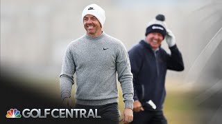 Rory McIlroy hits Alfred Dunhill Links Championship with father  Golf Central  Golf Channel [upl. by Sou]