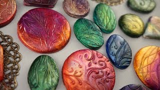 Mica and Ink on Clay  Making Alcohol Ink Shine [upl. by Accisej]