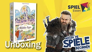 Unboxing Middle Ages  Essen Spiel 2024 [upl. by Holt]