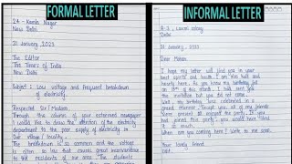 Formal and Informal letterwriting Letter writing👈🙂application writing handwriting motivation [upl. by Haelahk]