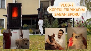 SABAH SPORU  SOBA TEMİZLİĞİ VE SOBA YAKMA  KÖPEKLERİ YIKADIK   VLOG [upl. by Llecrep]