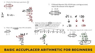 ACCUPLACER TEST ARITHMETIC FULL VERSION FOR NEW LEARNERS PART TWO [upl. by Svetlana]