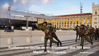 Fuzileiros no desfile de encerramento dos 700 anos [upl. by Gorski]