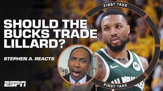 BUCKS SHOULD TRADE DAMIAN LILLARD 🗣️  Stephen A says Dame isnt HAPPY in Milwaukee 👀  First Take [upl. by Seana702]