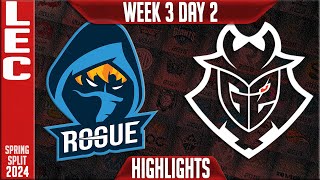 RGE vs G2 Highlights  LEC Spring 2024 W3D2  Rogue vs G2 Esports [upl. by Neit299]