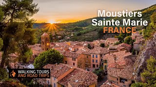 Moustiers Sainte Marie  A beautiful French village walking tour 4k video in Provence France [upl. by Pol]