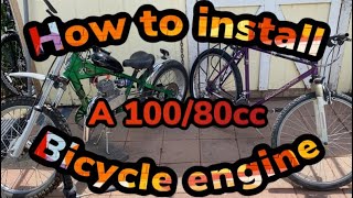 How to install a 100cc80cc engine on a bicycle [upl. by Adliwa727]