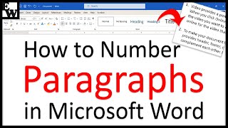 How to Number Paragraphs in Microsoft Word [upl. by Nalyk]