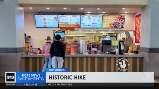 Historic hike for fast food worker minimum wage in California [upl. by Malinda]