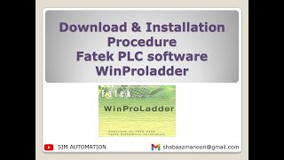 Download amp Installation Procedure Fatek PLC software WinProladder [upl. by Schmidt]