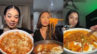 SPICY BULDAK NOODLES MUKBANG 🍜  TIKTOK FOOD COMPILATION [upl. by Seena]