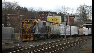 New England Central GP38 3845 Switching out CSX Yard Palmer MA March 2024 [upl. by Whitehurst]