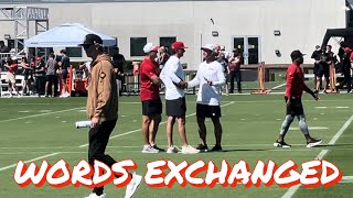 Kyle Shanahan and Brandon Staley Exchange Words on Day 2 of 49ers Training Camp [upl. by Ardnatal]