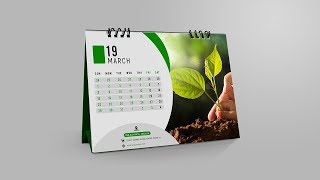 Professional Photo Desk Calendar Design  Photoshop Tutorial [upl. by Arlyn]