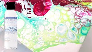 CYCLOMETHICONE LIQUID How Will It CELL Fluid Art amp Acrylic Pouring [upl. by Estele516]